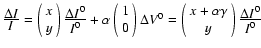 ${\frac{\displaystyle \Delta I}{\displaystyle I}}=\left( \begin{array}{c} x \\ y...
...\ y \end{array} \right){\frac{\displaystyle \Delta I^{0}}{\displaystyle I^{0}}}$