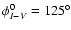 $\phi^{0}_{I-V} = 125^{\circ}$