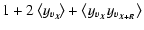 $\displaystyle 1+2\left<y_{v_{\vec{X}\phantom{+}}}\!\!\!\right>+\left<y_{v_{\vec{X}}} y_{v_{\vec{X}+\vec{R}}} \right>$