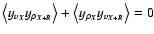 $\left<y_{v_{\vec{X}}} y_{\rho_{\vec{X}+\vec{R}}} \right>+\left<y_{\rho_{\vec{X}}} y_{v_{\vec{X}+\vec{R}}} \right>=0$