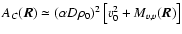 $A_C(\vec{R}) \simeq (\alpha D\rho_0)^2\left[v_0^2+M_{v,v}(\vec{R})\right]$