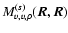$M^{(s)}_{v,v,\rho}(\vec{R},\vec{R})$