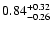 $\rm0.84_{-0.26}^{+0.32}$