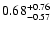 $\rm0.68_{-0.57}^{+0.76}$