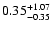 $\rm0.35_{-0.35}^{+1.07}$