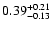 $\rm0.39_{-0.13}^{+0.21}$