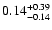 $\rm0.14_{-0.14}^{+0.39}$