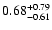 $\rm0.68_{-0.61}^{+0.79}$