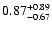 $\rm0.87_{-0.67}^{+0.89}$