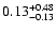 $\rm0.13_{-0.13}^{+0.48}$