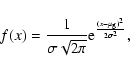\begin{displaymath}f(x) = \frac{1}{\sigma\sqrt{2\pi}}{\rm e}^{\frac{(x-\mu_{\rm g})^2}{2\sigma^2}},
\end{displaymath}