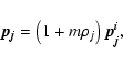 \begin{displaymath}\vec{p_j} = \left(1+m\rho_j\right) \vec{p^i_j},
\end{displaymath}