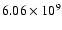 $6.06\times 10^{9}$