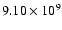 $9.10\times 10^{9}$