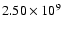 $2.50\times 10^{9}$