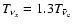 $T_{\nu_x}=1.3 T_{\bar \nu_{\rm e}}$
