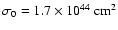 $\sigma_{0}=1.7 \times 10^{44} ~\rm cm^2$