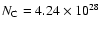 $N_{\rm C}=4.24\times 10^{28}$