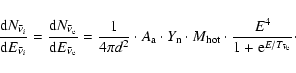 \begin{displaymath}\frac{{\rm d}N_{\bar\nu_i}}{{\rm d}E_{\bar\nu_i}}=\frac{{\rm ...
...ot} \cdot
\frac{E^4}{1+{\rm e}^{E/ T_{\bar \nu_{\rm e}}}}\cdot
\end{displaymath}