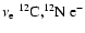 $\nu_{\rm e}~^{12}{\rm C},^{12}\!{\rm N}\
{\rm e}^-$