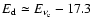 $E_{\rm d} \simeq
E_{\nu_{\rm e}}- 17.3 $