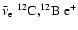 $\bar\nu_{\rm e}~
^{12}\rm {C},^{12}\!\rm {B}\ {\rm e}^+$
