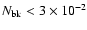 $N_{{\rm bk}}<3\times 10^{-2}$