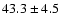 $43.3\pm4.5$