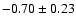 $-0.70\pm0.23$