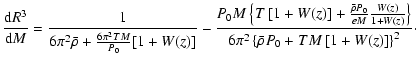 $\displaystyle %
\frac{{\rm d}R^3}{{\rm d}M}=\frac{1}{6\pi^2\bar{\rho}+\frac{6\p...
...(z)}\right\}}
{6\pi^2\left\{\bar{\rho}P_0+TM\left[1+W(z)\right]\right\}^2}\cdot$