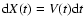 ${\rm d}X(t)=V(t){\rm d}t$