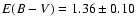 $E(B-V)=1.36\pm0.10$