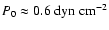 $P_0\approx 0.6~{\rm dyn}~{\rm cm}^{-2}$