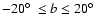 $-20\hbox{$^\circ$ }\le b \le 20\hbox{$^\circ$ }$