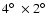 $4\hbox{$^\circ$ }\times2\hbox{$^\circ$ }$