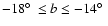 $-18\hbox{$^\circ$ }\le b \le
-14\hbox{$^\circ$ }$