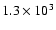 $1.3\times10^{3}$