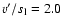 $v'/s_{\rm l} = 2.0$