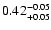 $\rm0.42^{-0.05}_{+0.05}$