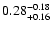 $\rm0.28^{-0.18}_{+0.16}$