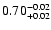 $\rm0.70^{-0.02}_{+0.02}$