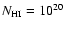 $N_{{\rm HI}}= 10^{20}$