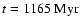 $t= 1165~{\rm Myr}$