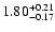 $\rm 1.80^{+0.21}_{-0.17}$