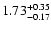 $\rm 1.73^{+0.35}_{-0.17}$