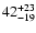 $\rm 42^{+23}_{-19}$