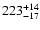 $\rm 223^{+14}_{-17}$