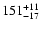 $\rm 151^{+11}_{-17}$