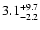 $\rm 3.1^{+9.7}_{-2.2}$