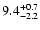 $\rm 9.4^{+0.7}_{-2.2}$